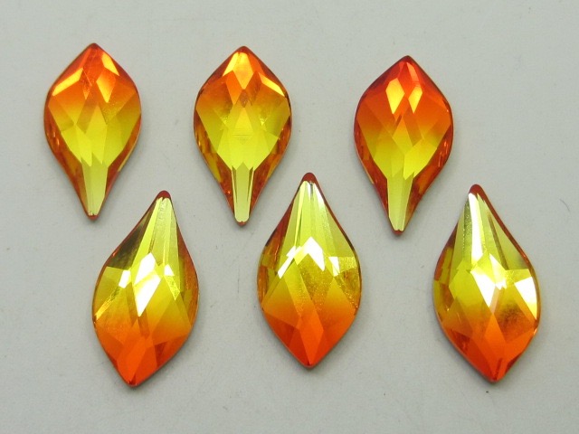 12 pcs. FLAME 10mm FIREOPAL FLATBACK European Rhinestones